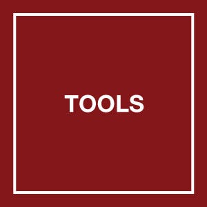 tools copy on red background