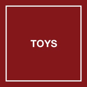 toys copy on red background