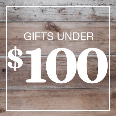gifts under $100 copy on red background